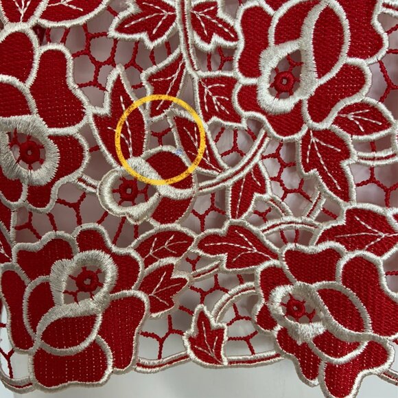 Marco De Vincenzo Sweater Tank Vest 40 US/4 Red Crochet Lace Sleeveless V-Neck - Picture 7 of 13